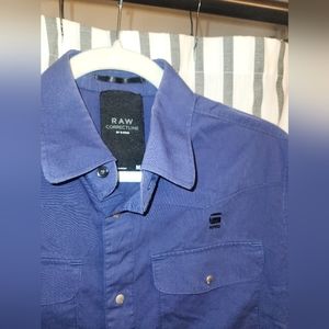 Mens G-star raw long sleeve button up in